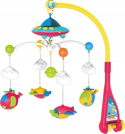 Karusel krevati për bebe Ufo Planes, projektor me drita, 108 melodi, shumëngjyrësh