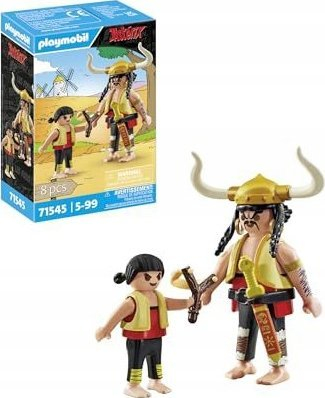 Figurinë lodër PLAYMOBIL Asterix 71545, seti Costa y Bravo me Pepen, me shpatë dhe hute, shumëngjyrësh
