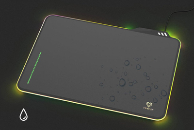 Mousepad gaming Vertux FluxPad, LED RGB, sipërfaqe rezistente ndaj ujit, i zi