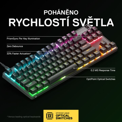 Tastierë SteelSeries Apex 9 TKL, US, e zezë
