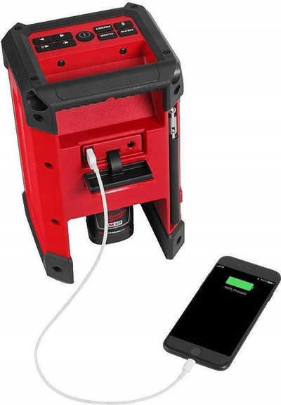 Radio pune Milwaukee M12 RCDAB+, DAB DAB+ FM, me karikues, e kuqe