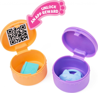 Сет игри Polly Pocket Gabby Cat House Magic Rooms, спална соба, со фигура маче, повеќебојно