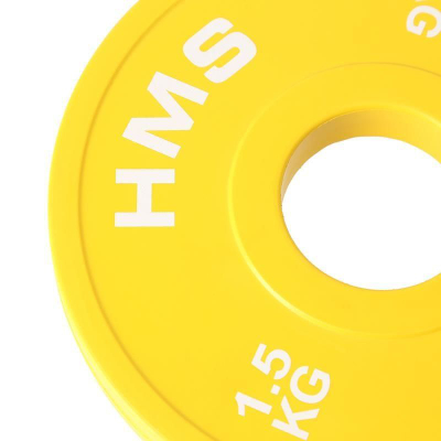 Disk olimpik HMS CBRS15, set 2x1.5 kg, vrimë 51 mm, i verdhë