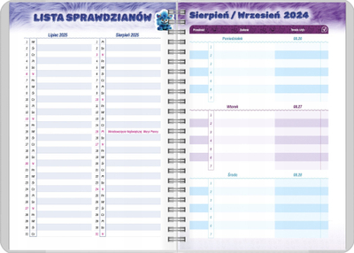Kalendar shkolle për nxënës, A5, kapak i butë me spirale, shumëngjyrësh