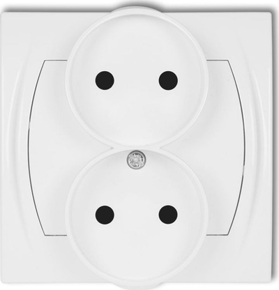 Prizë dyshe KARLIK LOGO LGPR‑2p, 2x2P, 230V 16A, e bardhë