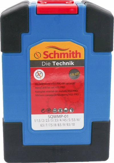 Set shpuese metali Schmith HSS PRO, 19 copë, diametër 1-10mm, blu