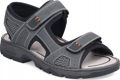 Sandale për burra Rieker M 26156-47, material sintetik, me ngjitëse, gri