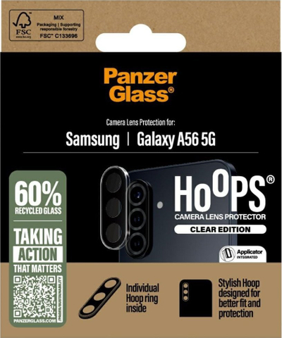 Заштита за камера PanzerGlass Hoops, за Samsung Galaxy A56 5G, проѕирна