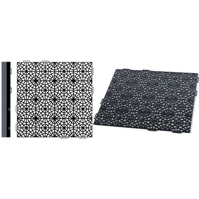 Pllakë kopshti MOSAIC Black, plastike, 39.7x39.7 cm, e zezë
