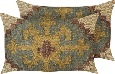 Set me jastëkë dekorativë SARON, 2 copë, 30x50 cm, jute, shumëngjyrësh