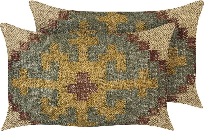 Set jastëkë dekorativë SARON, 2 copë, 30x50 cm, jute, shumëngjyrësh