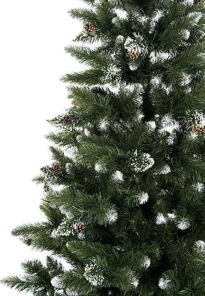 Pemë artificiale Krishtlindjes Springos Premium, 220 cm, me kokrra pishe, jeshile