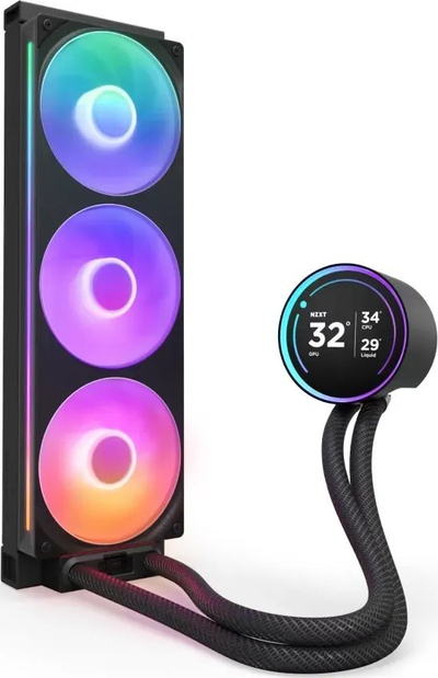 Ftohës uji për procesor NZXT Kraken Elite 360 RGB, radiator 360mm, ekran IPS 2.72", i zi