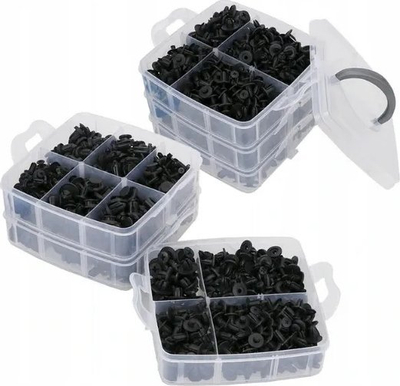 Set kapëse tapicerie makine SilverTools, 620 copë, 45 aksesorë, i zi