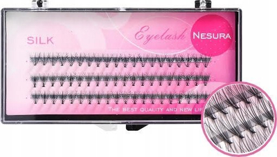Qerpikë fallco Nesura Lash Clusters, 14 mm, 60 copë, të zinj
