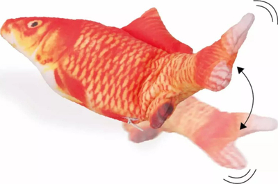 Електронска играчка за мачки Flamingo Flounder Fish, со подвижен опаш, со катнип, портокалова