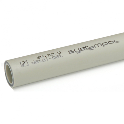 Tub uji DETAL-MET PP 20, i stabilizuar me fibra qelqi, PN20, gri