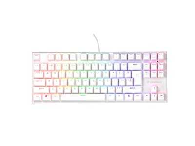Tastierë mekanike Genesis Thor 303 TKL, RGB, Outemu Peach Silent, e bardhë