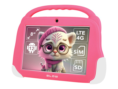 Таблет за деца Blow KidsTAB8, 8\", 4GB RAM, 64GB, 4G LTE, розева