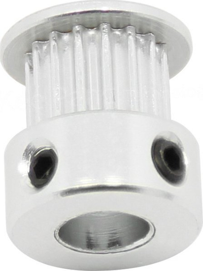 Rrotull Zahnrad GT2 16T, për rrip 6mm, vrimë 5mm, argjendtë