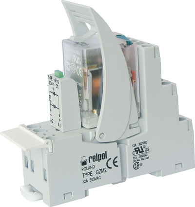 Rele ndërfaqeje Relpol PIR2-012DC-00LD, 2P 12A, 12V DC LED, e gjelbër