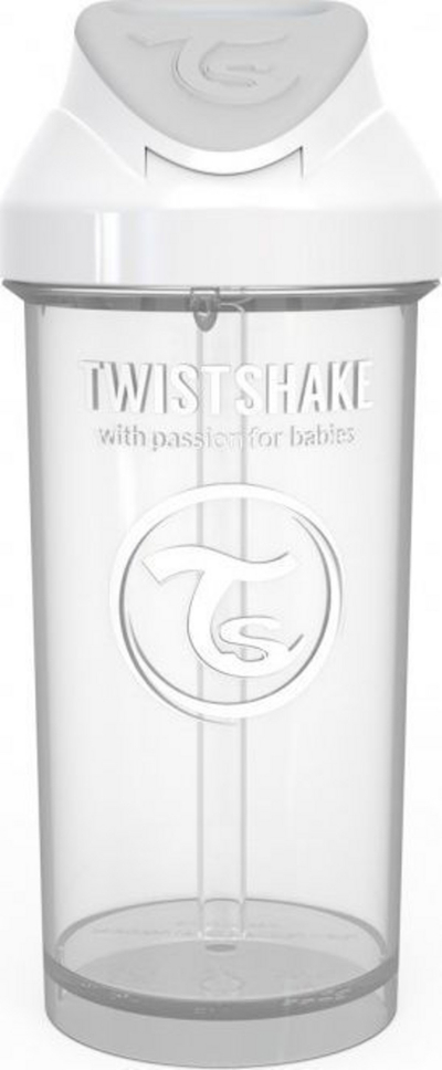 Shishe me kapak për bebe Twistshake, 360 ml, transparente