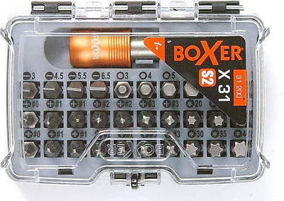 Set bitash Boxer X31, 31 copë, çelik S2, portokalli