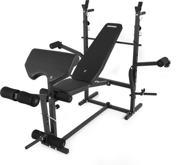 Set palestrë Zipro Ripped + Gumy Mini Band, stol multifunksional force, 5 shirita rezistence, i zi