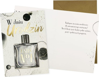 Kartolinë urimi Kukartka B6 Birthday për burra, me parfum, me zarf