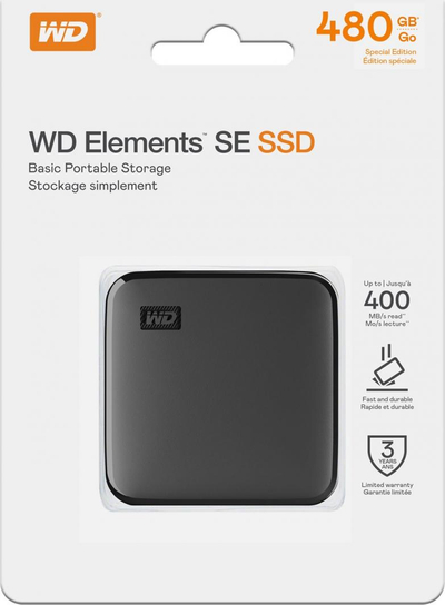 Disk i jashtëm WD SSD 480 GB, i zi