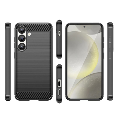 Куќиште за телефон Hurtel Carbon за iPhone 16e, TPU, против удари, црно