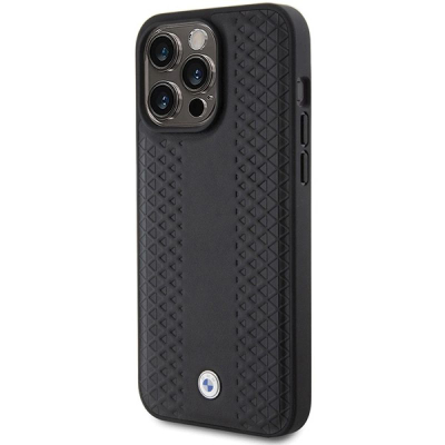 Kapak telefoni BMW BMHCP15X22RFGK për iPhone 15 Pro Max 6.7", model diamant, i zi