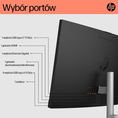 Kompjuter All-in-One HP 24-cr0005nw, Ryzen 5 7520U, 23.8", 8GB RAM, i bardhë