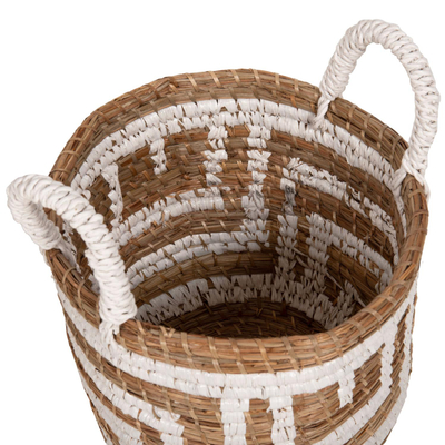 Set korbë dekorative 2-pjesësh Φ36x32-40Hcm (HM7846.01), bardhë