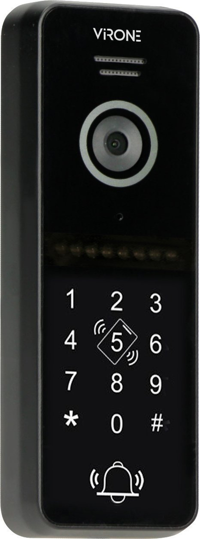Videointerfon Virone, Full HD 1080p, tastierë dhe lexues kartele, i zi