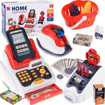 Set lodër mini market ZA4636, arkë me skaner, lexues kartelash, shumëngjyrësh