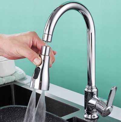 Perlator zgjatues për rubinet XL1076, kokë 360°, 3 mënyra spërkatjeje, argjendi
