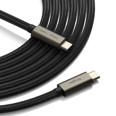 Kabllo Ringke USB-C në USB-C 3.2 Gen 2x2, 240W, 2m, e zezë