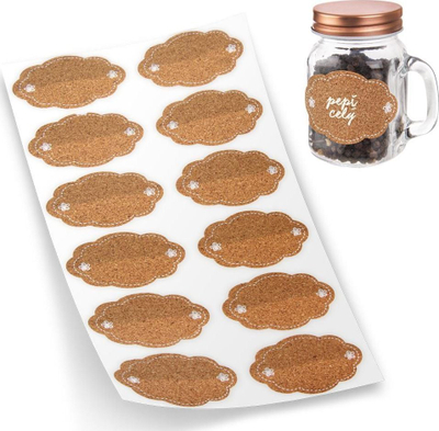 Etiketa vetëngjitëse Homemade Preserves, set 12 copë, për kavanoza, me dizajn të thjeshtë