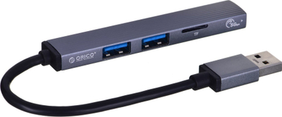 HUB USB ORICO me 4 porta, USB 3.0, lexues karte TF, gri