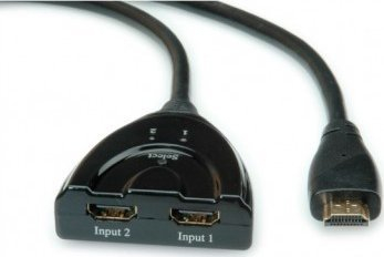 Përzgjedhës HDMI Value me 2 porta, Full HD 1080p, i zi
