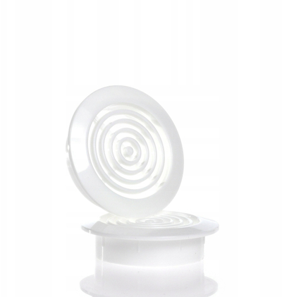 Grilë ventilimi për derë mobiljesh, set 2 copë, diametër vrime 45mm, e bardhë