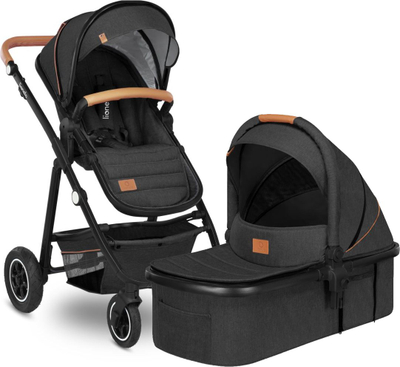 Karrocë bebe Lionelo Amber Combi 2 në 1, deri 22 kg, me shportë dhe ulëse sportive, gri grafit
