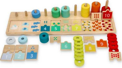 Puzzle druri edukative Lelin Learning to Count, numrat 1-10, shumëngjyrëshe