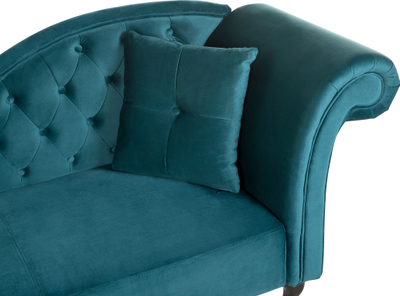 Shezlong Beliani Lattes Right Hand, kadife, 188 cm, blu teal
