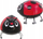 Balon folje Godan Ladybird, 27 x 37 cm, i kuq e zi