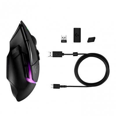 Гејминг глушец Logitech G502 X Plus, безжичен, RGB, црн