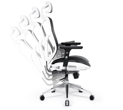 Karrige zyre Diablo Chairs V-Basic, ergonomike, e bardhë e zezë