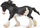 Figurinë kali CollectA Clydesdale Stallion, i zi sabino, lodër edukative