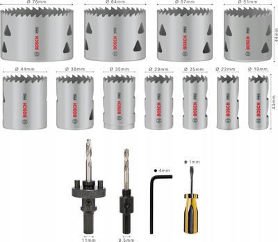 Сет кружни пили Bosch Accessories 2608900525, 7 парчиња, PRO Multi Material